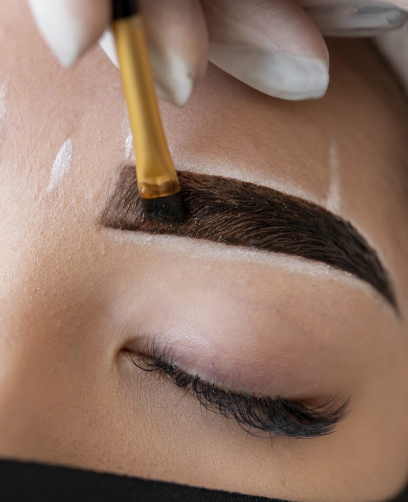 beautician doing microblading treatment client s eyebrows 1 scaled 2